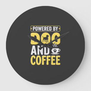 Hund Kaffee Liebhaber Powered By Design Große Wanduhr