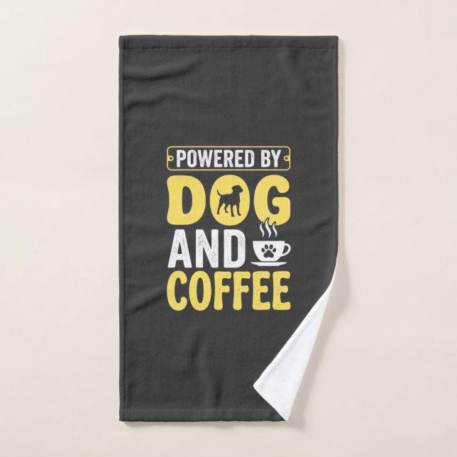 Hund Kaffee Liebhaber Powered By Design Handtuch (Handtuch)