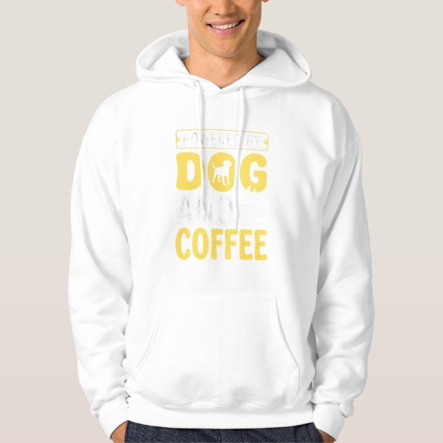 Hund Kaffee Liebhaber Powered By Design Hoodie (Vorderseite)
