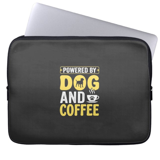 Hund Kaffee Liebhaber Powered By Design Laptopschutzhülle (Vorderseite)