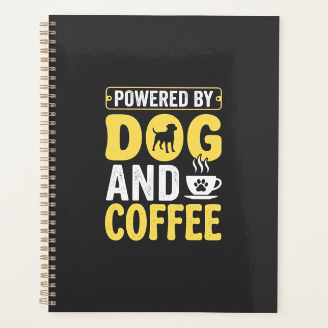 Hund Kaffee Liebhaber Powered By Design Planer (Vorderseite)