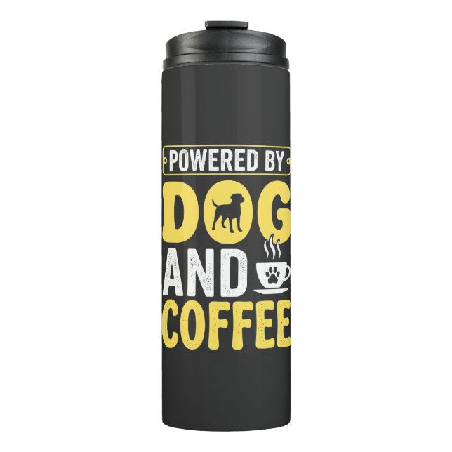 Hund Kaffee Liebhaber Powered By Design Thermosbecher (Vorderseite)