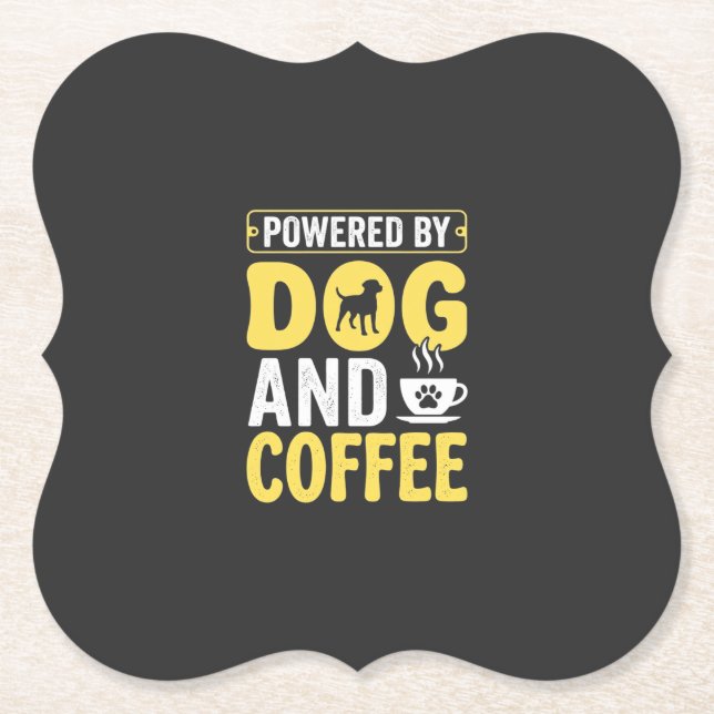 Hund Kaffee Liebhaber Powered By Design Untersetzer (Vorderseite)