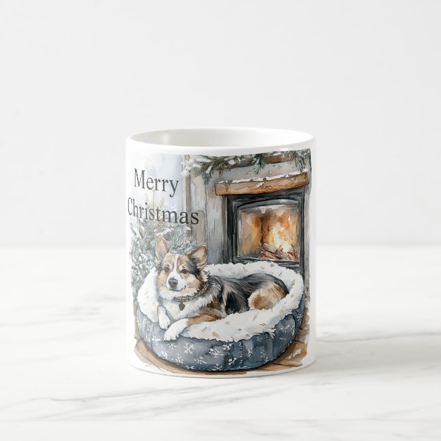 Hund Kamin Weihnachten Kaffeetasse (Mittel)