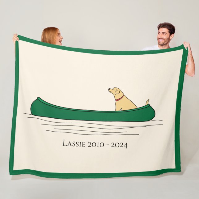Hund Kanufahren Fleecedecke (Beispiel)
