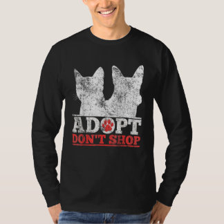 Hund Katze Adoptieren Retten Hund Vater Hund Mutte T-Shirt