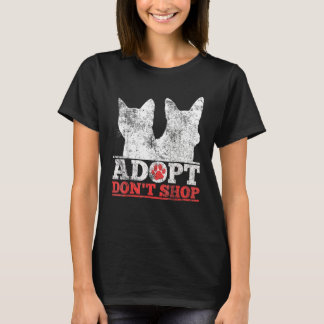 Hund Katze Adoptieren Retten Hund Vater Hund Mutte T-Shirt