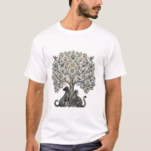 Hund Katze Baum des Lebens T-Shirt