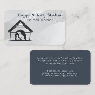 Hund Katze Haus Logo Tierpflegedienste Visitenkarte