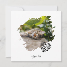 Hund Katze Haustier Pfote Benutzerdefiniertes Foto Karte