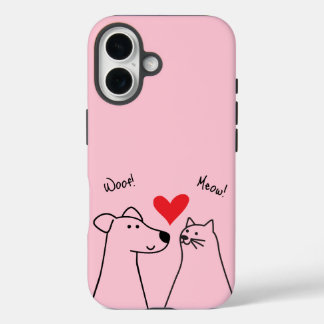 Hund, Katze, Liebe iPhone 16 Hülle