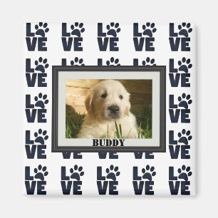 Hund Katze Liebe Pfotenabdruck Personalisiertes Fo Magnet