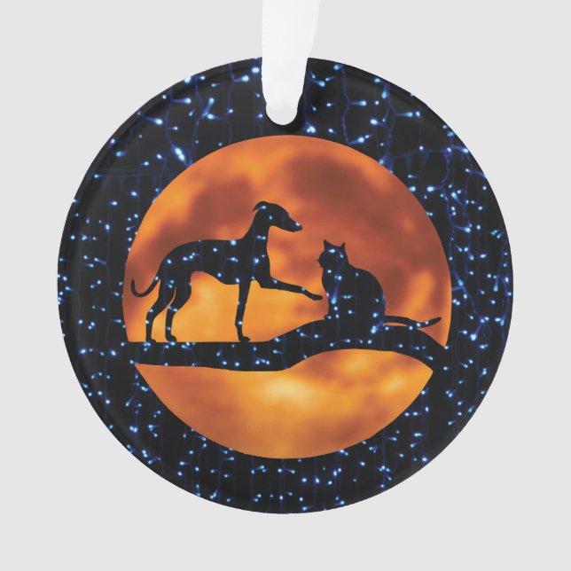 Hund, Katze, Mond Ornament (Vorderseite)