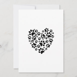 Hund Katze Pfotenabdrücke Herz Valentinstag Liebe Feiertagskarte