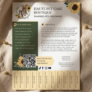 Hund Katze Tierpflege Sonnenblume Abreißlaschen Flyer