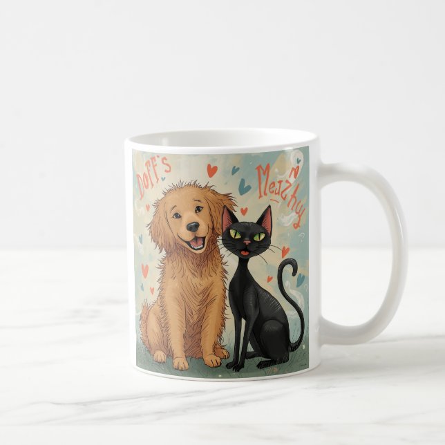 Hund & Katze Whimsical-Kaffeetasse – Cozy Kind_One Kaffeetasse (Rechts)