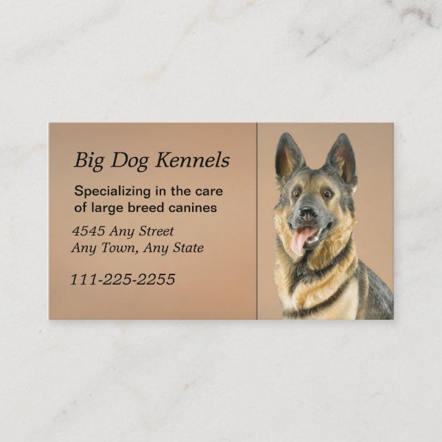 Hund Kennel German Shepherd Business Card Visitenkarte (Vorderseite)