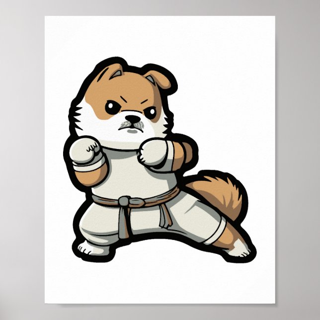 Hund kennt Karate Poster (Vorne)
