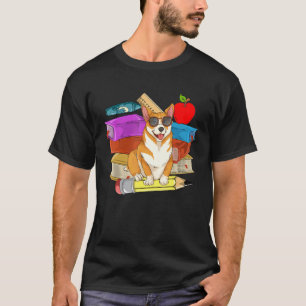 Hund Kinder Schule Student Sonnenbrille Niedlich T-Shirt
