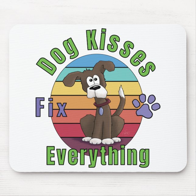 Hund küßt reparieren alles  mousepad (Vorne)