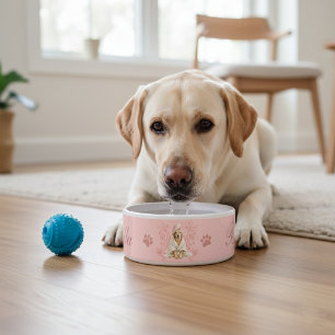 Hund Lab Charm Pfote Rosa Benutzerdefinierte Biscu Napf