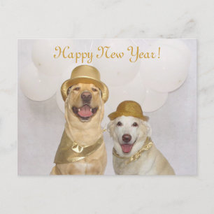 Hund/Labrador-Hund/Hund-Hund-Hund-Happy-Neujahr Feiertagspostkarte