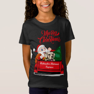 Hund Labrador Retriever mit dem Weihnachtsmann in T-Shirt