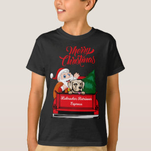 Hund Labrador Retriever mit dem Weihnachtsmann in T-Shirt
