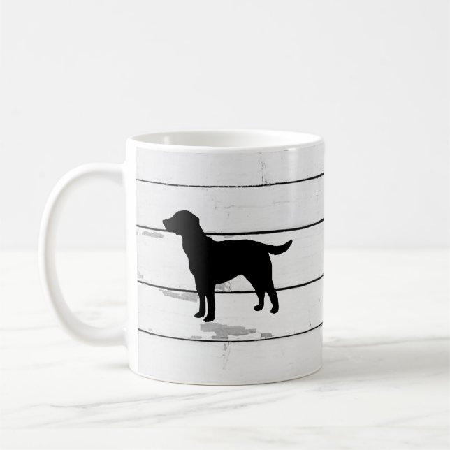 Hund Labrador Rustic Shiplap Kaffeetasse (Links)