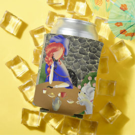 Hund & Lady im Café bei Sonnenuntergang Dosenkühler