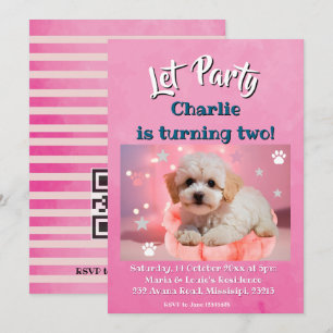 Hund Lass uns Party Geburtstag Feiertagskarte