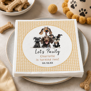 Hund Lass uns Pawty Geburtstag Serviette