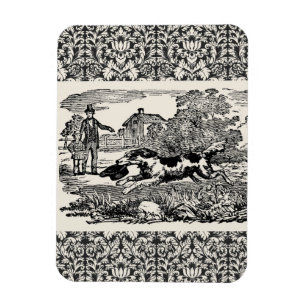 Hund läuft - antike Haustierkunst viktorianische I Magnet