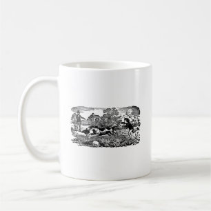 Hund läuft - antike Haustierkunst viktorianische I Tasse