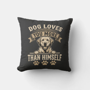 Hund liebt dich mehr als sich selbst Vintage Kissen
