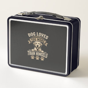 Hund liebt dich mehr als sich selbst Vintage Metall Brotdose