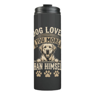 Hund liebt dich mehr als sich selbst Vintage Thermosbecher