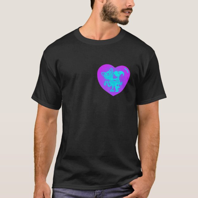 Hund liebt Katze T-Shirt (Vorderseite)
