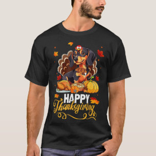 Hund liebt Niedliche Dackel Türkei Happy Thanksgiv T-Shirt