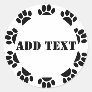 Hund liebt Rundrahmen mit benutzerdefiniertem Text Runder Aufkleber