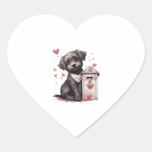 Hund liefert Liebe Letter Valentine's Day Canine Herz-Aufkleber