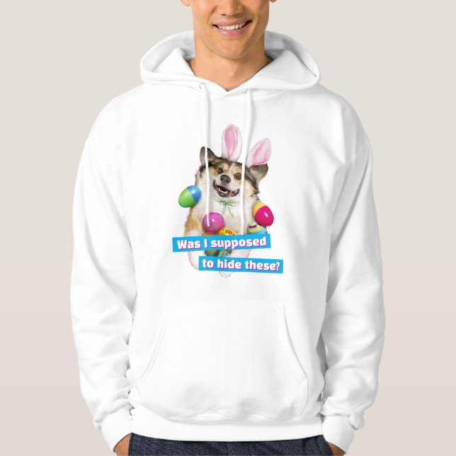 Hund liegt auf Ostereiern Hoodie (Vorderseite)