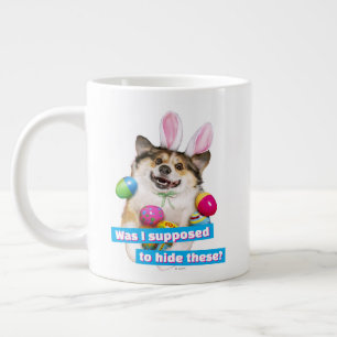 Hund liegt auf Ostereiern Jumbo-Tasse