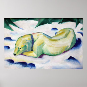 Hund liegt im Schnee (1911) von Franz Marc Poster