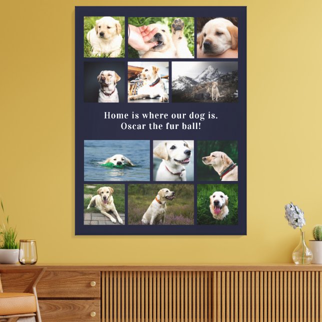 Hund Lover 12 Fotos Zuhause ist, wo unser Hund ist Leinwanddruck (Insitu (Wohnzimmer))