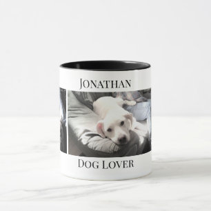 Hund Lover 3 Foto Niedlich Welpe Individuelle Name Tasse