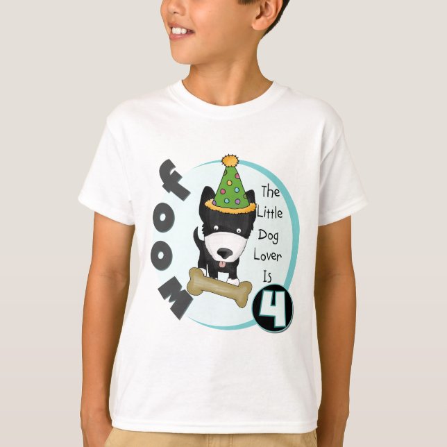 Hund Lover 4. Geburtstag T - Shirt und Geschenke (Vorderseite)