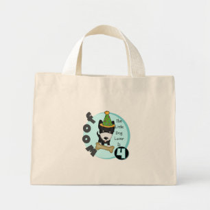 Hund Lover 4. Geburtstag T - Shirt und Geschenke Mini Stoffbeutel