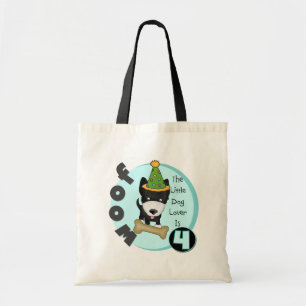 Hund Lover 4. Geburtstag T - Shirt und Geschenke Tragetasche