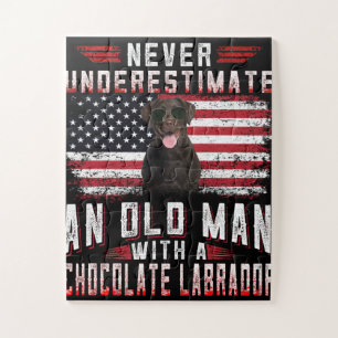 Hund Lover   Alter Mann Labrador nie unterschätzen Puzzle